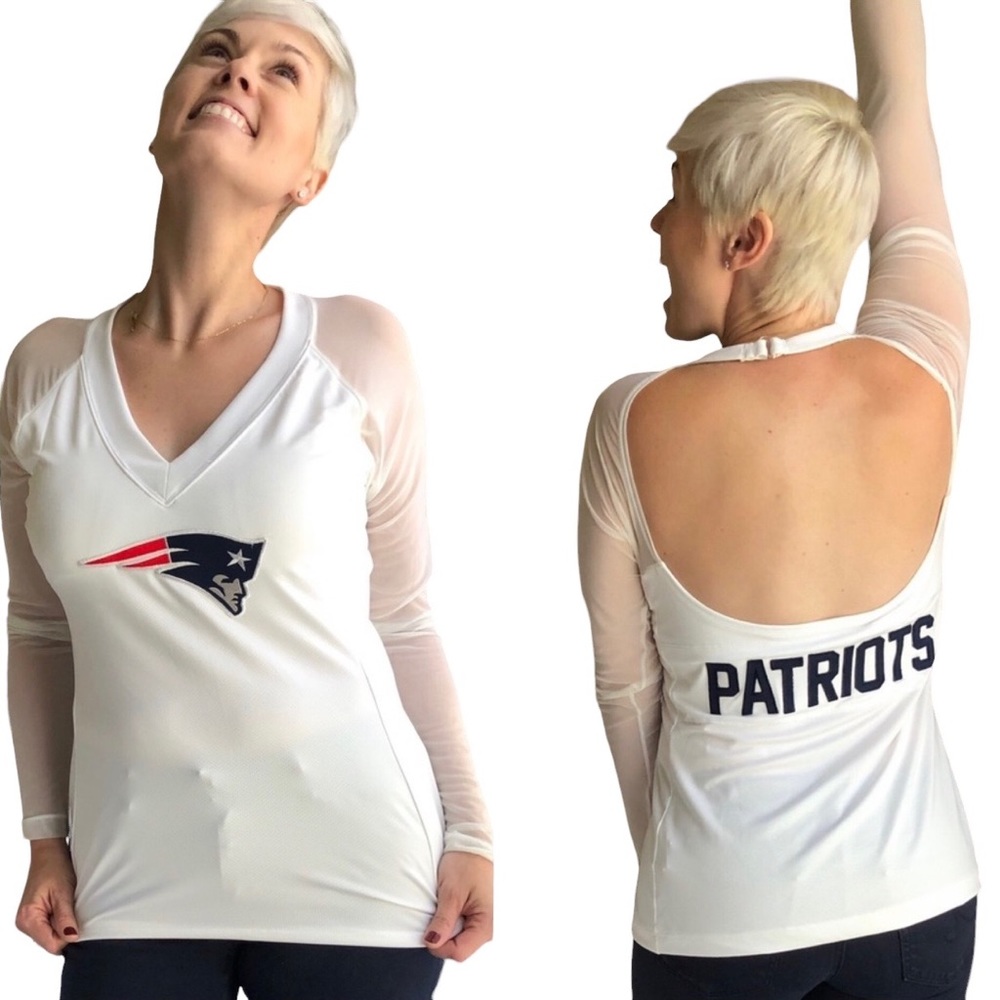 NWOT Patriots Backless Couture Jersey Top Shirt XL